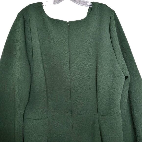 Eloquii Green Balloon Sleeves V Neck Dress Size 24 - Picture 10 of 11